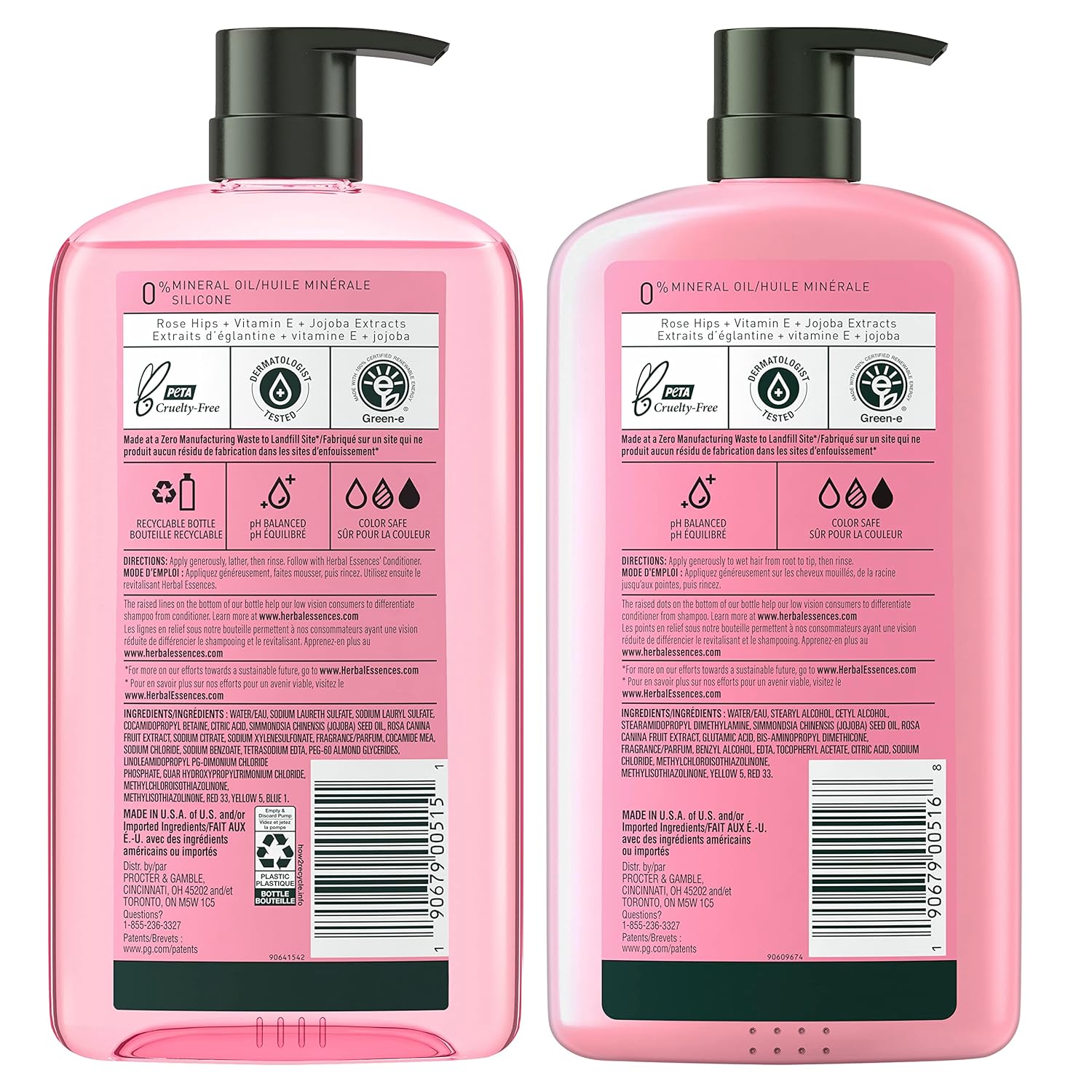 Herbal Essences Shampoo & Conditioner Set, Smooth Collection, Paraben-Free, Color-Safe, with Rose Hips & Vitamin E, 29.2 Fl Oz Each, 2-Pack - Image 9