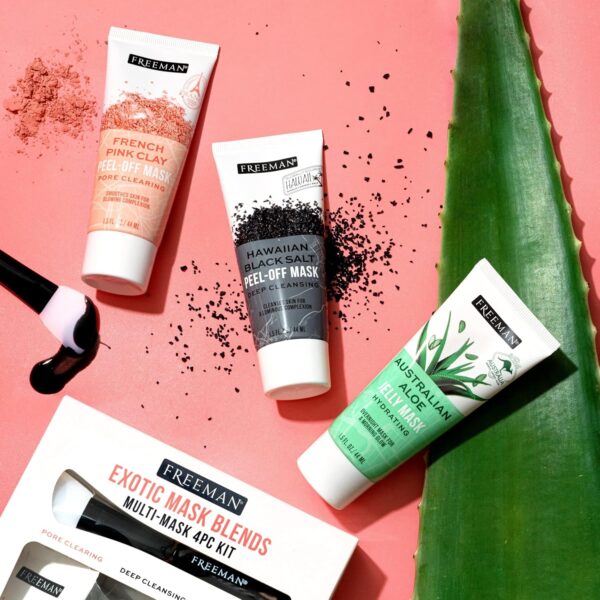 Freeman Exotic Blends Facial Mask 4 Piece Set, Peel-Off & Jelly Masks, Cleansing, Pore-Clearing & Hydrating Facial Masks, For All Skin Types, Includes Silicone Mask Brush, Vegan & Cruelty-Free - Image 15