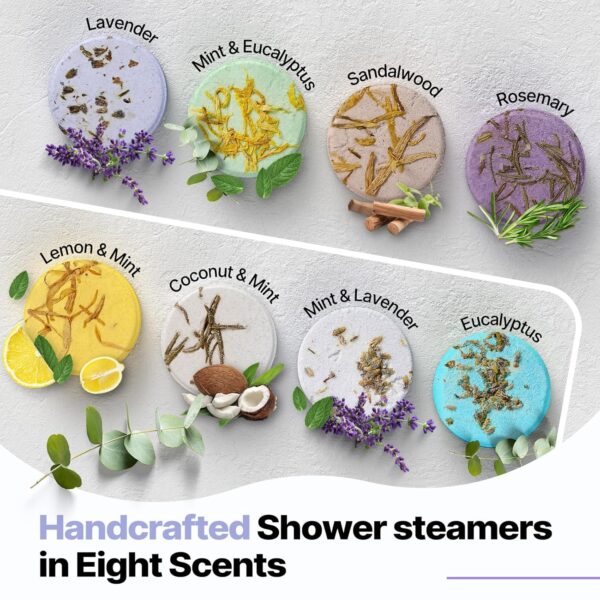 Shower Steamers Aromatherapy Birthday Gifts for Women - SWCANDY 8 Pcs Mothers Day Gifts for Her Mom Men Teen Adults Bath Bombs Self Care with Natural Essential Oils Relaxation Home SPA Easter Basket - Image 2
